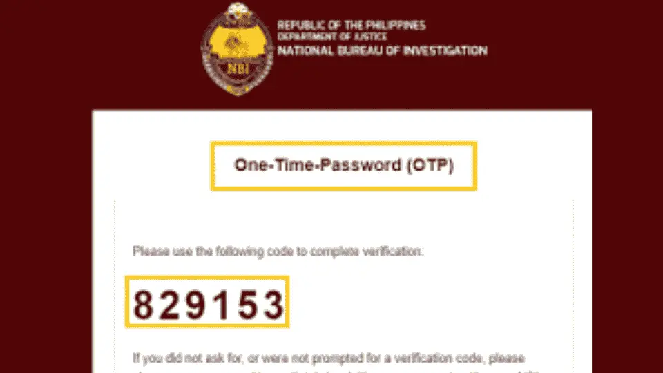 NBI Clearance OTP Verification