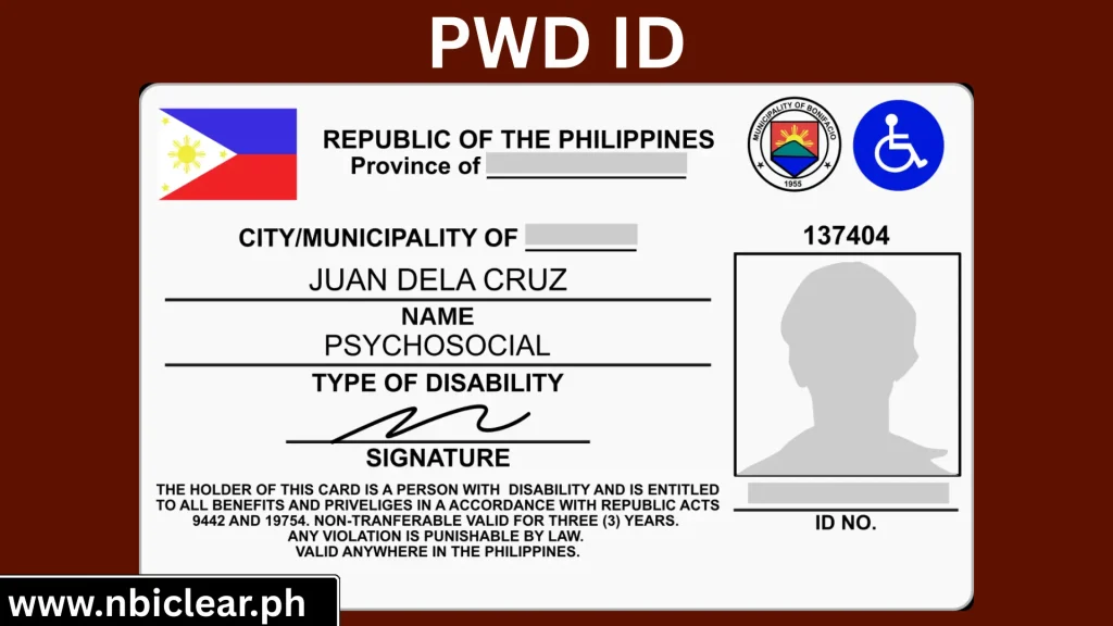 PWD ID for apply nbi online