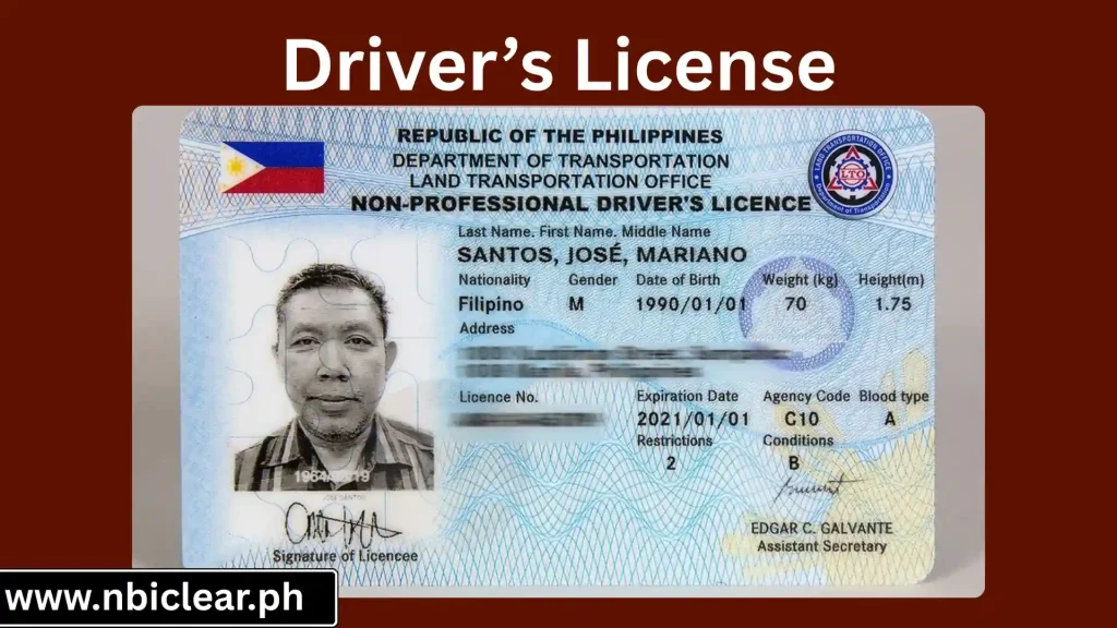 Driver’s License for NBI Appointment