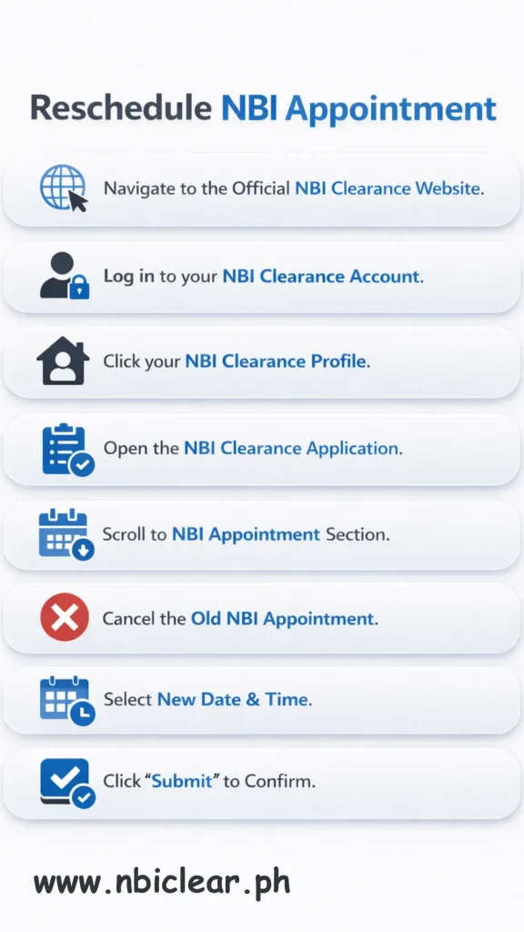 Reschedule NBI Appointment